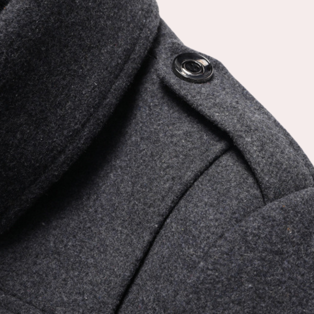 Men's Double-Layer Winter Coat – Elegant Slim Fit Overcoat for Business and Everyday Wear
