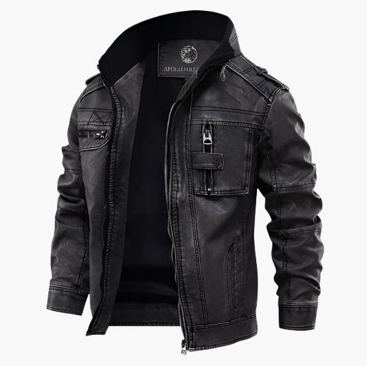 Men's Vintage Biker Jacket – Urban Streetwear Style for Casual and Motorcycle Use