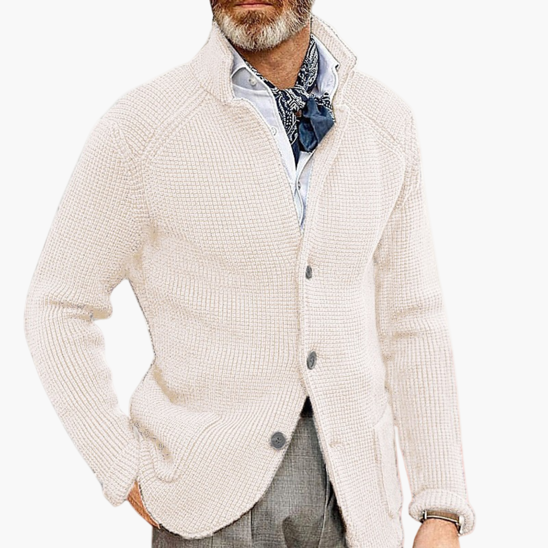 Men's Classic Button-Up Knit Cardigan – Timeless Business & Casual Style