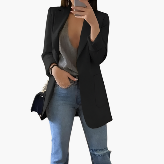 Women's Long Elegant Blazer – Versatile Modern Business & Casual Jacket