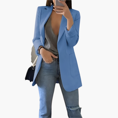 Women's Long Elegant Blazer – Versatile Modern Business & Casual Jacket