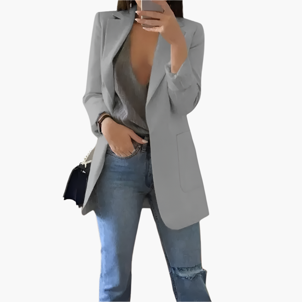 Women's Long Elegant Blazer – Versatile Modern Business & Casual Jacket