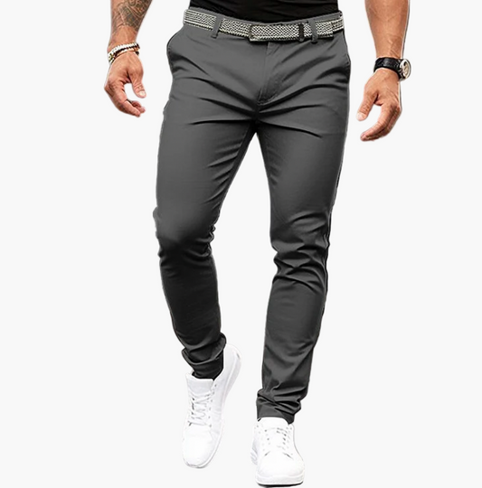 Men's Slim Fit Chino Pants Modern Smart Casual Trousers