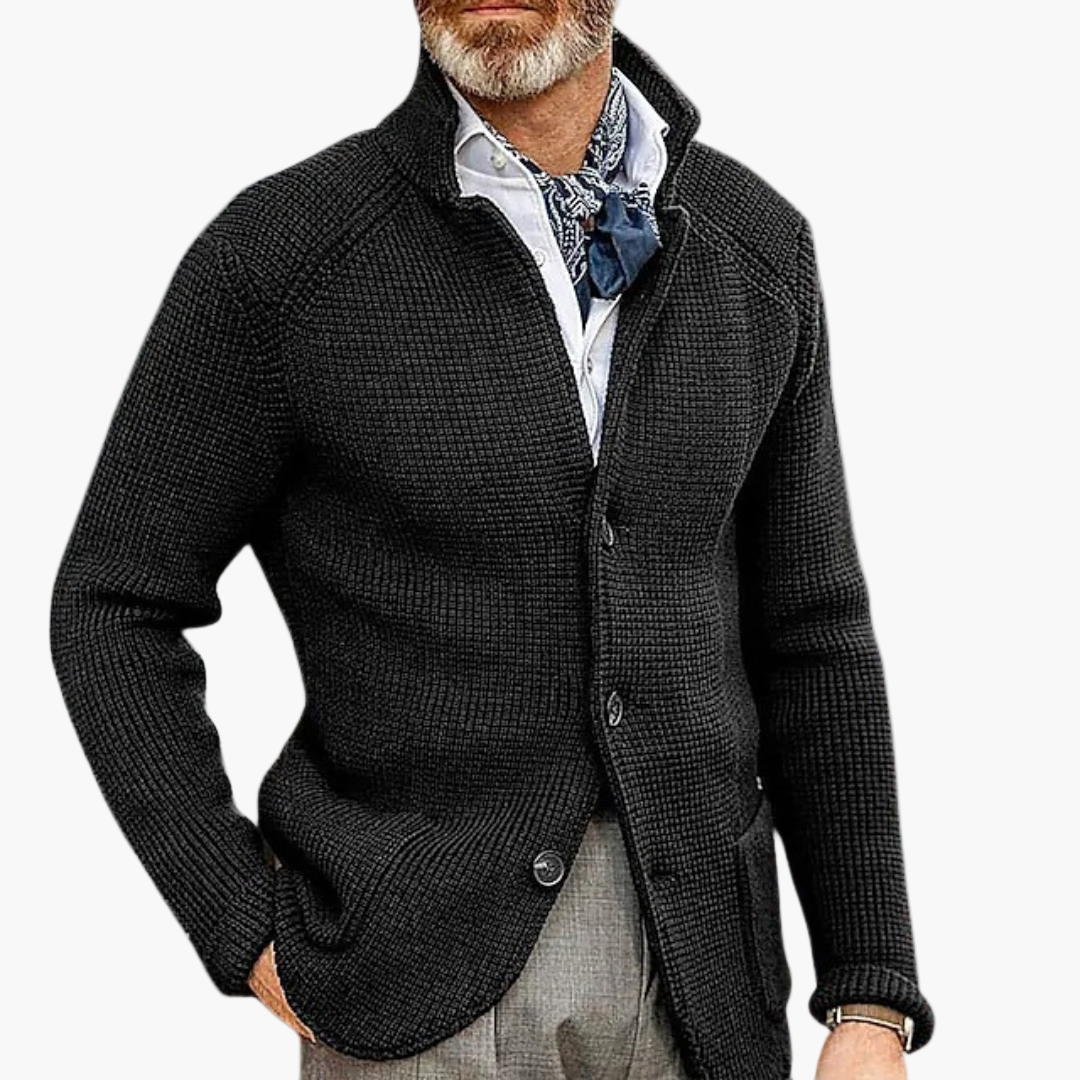 Men's Classic Button-Up Knit Cardigan – Timeless Business & Casual Style