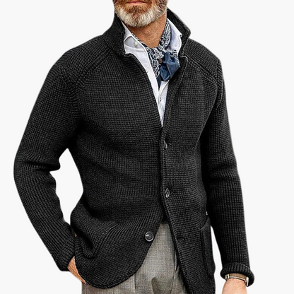Men's Classic Button-Up Knit Cardigan – Timeless Business & Casual Style