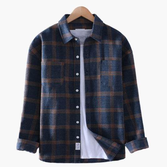 Men's Casual Plaid Button-Down Shirt - Relaxed Outdoor & Everyday Style
