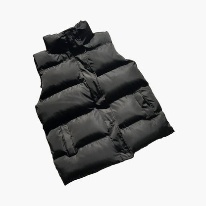 Women's Puffer Vest Casual Outdoor Quilted Gilet with High Collar