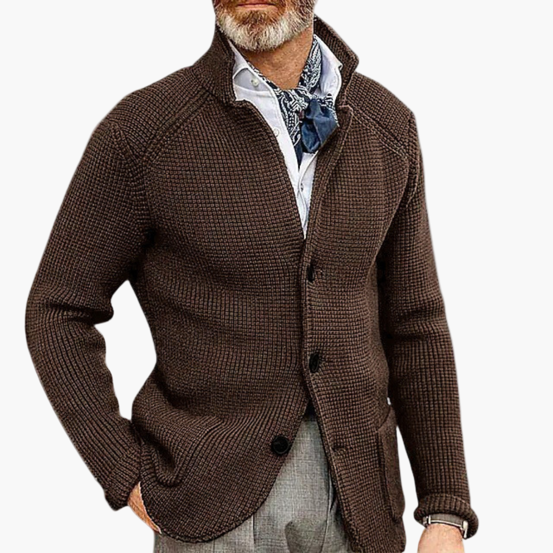 Men's Classic Button-Up Knit Cardigan – Timeless Business & Casual Style