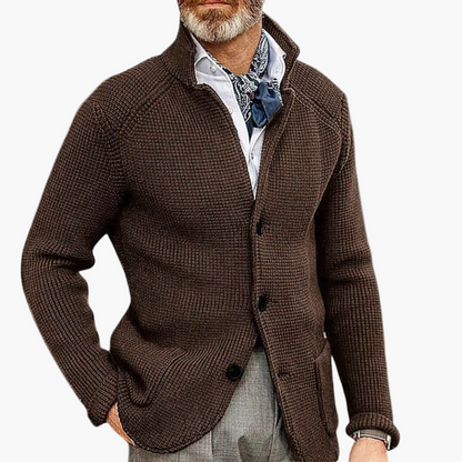 Men's Classic Button-Up Knit Cardigan – Timeless Business & Casual Style