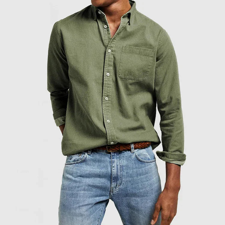 Men's Classic Button-Down Casual Shirt – Versatile Everyday Style