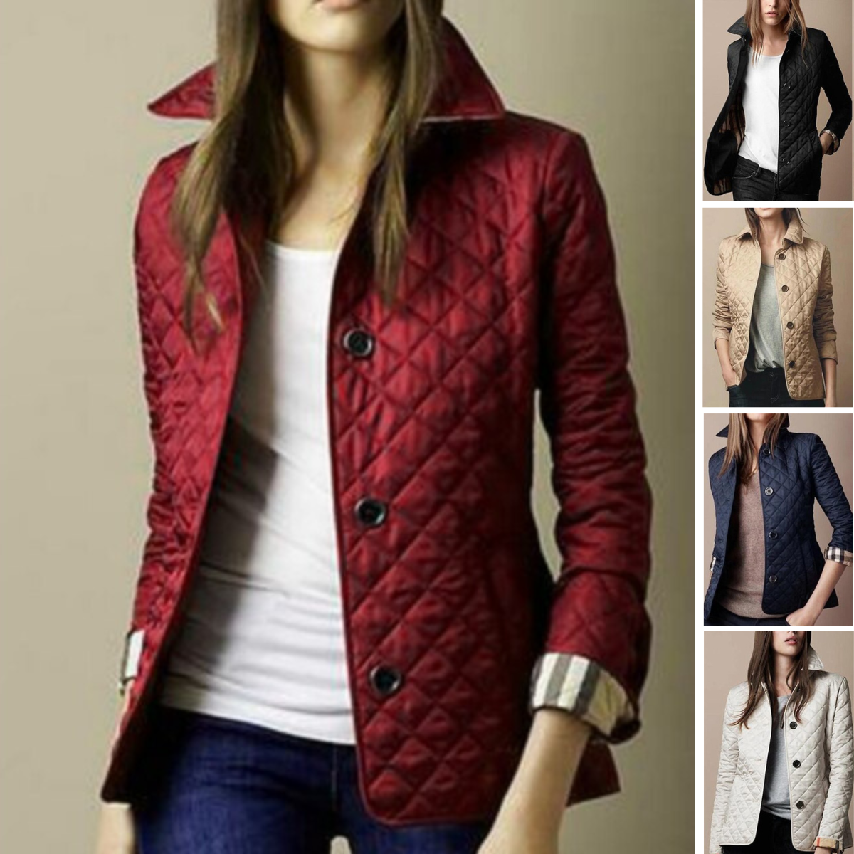 Women's Classic Quilted Jacket – Elegant Transitional Outerwear for Everyday Style