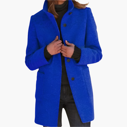Women's Elegant Stand Collar Coat – Classic Straight Fit, Versatile Everyday Outerwear