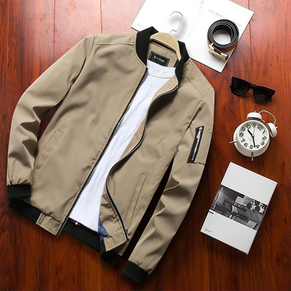 Men's Casual Bomber Jacket Lightweight Windbreaker Street Style