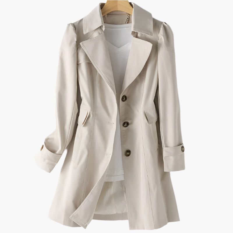Women's Classic Elegant Trench Coat – Versatile Mid-Length Jacket for Office and Everyday Style