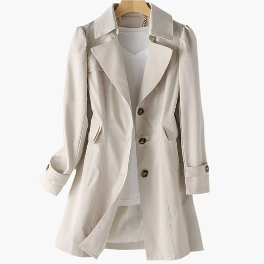 Women's Classic Elegant Trench Coat – Versatile Mid-Length Jacket for Office and Everyday Style