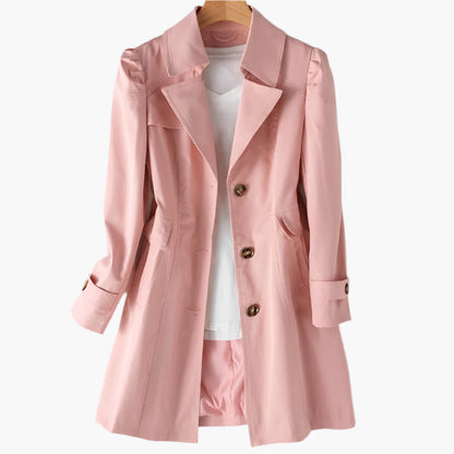 Women's Classic Elegant Trench Coat – Versatile Mid-Length Jacket for Office and Everyday Style