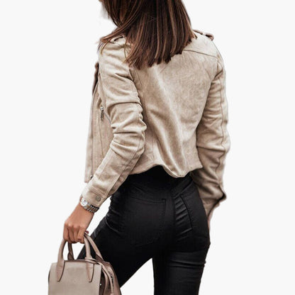 Women's Trendy Biker Style Short Jacket Casual Chic