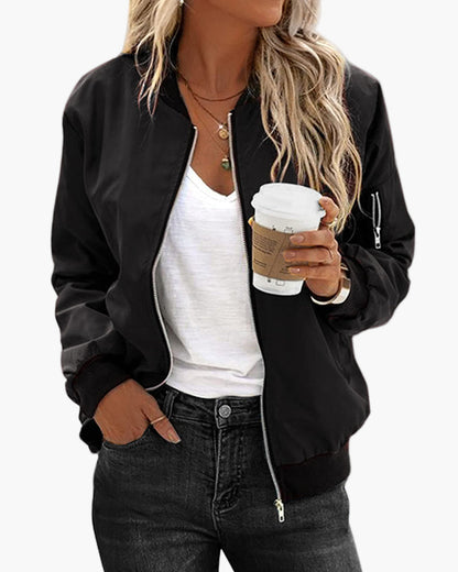 Women's Casual Bomber Jacket – Classic Urban Street Style, Versatile Everyday Outerwear