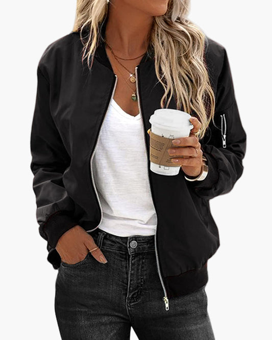 Women's Casual Bomber Jacket – Classic Urban Street Style, Versatile Everyday Outerwear