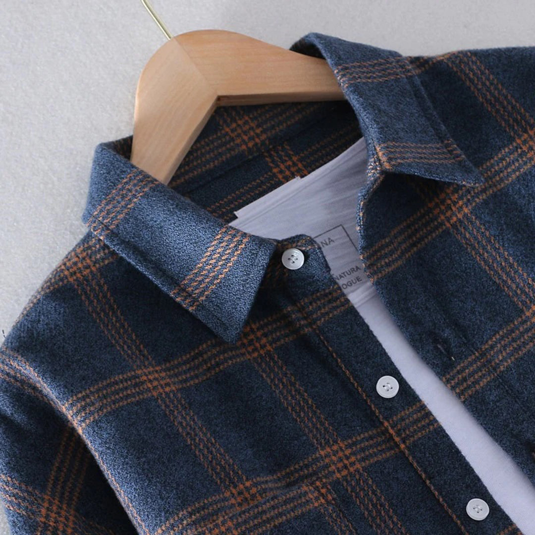 Men's Casual Plaid Button-Down Shirt - Relaxed Outdoor & Everyday Style