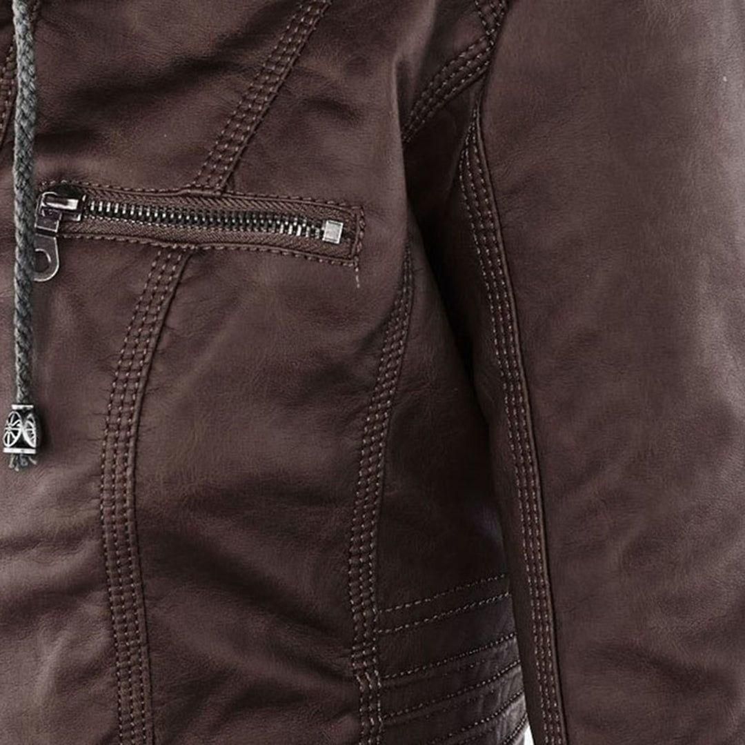 Women's Hooded Biker Jacket Urban Style with Zipper – Fashionable Transitional Outerwear
