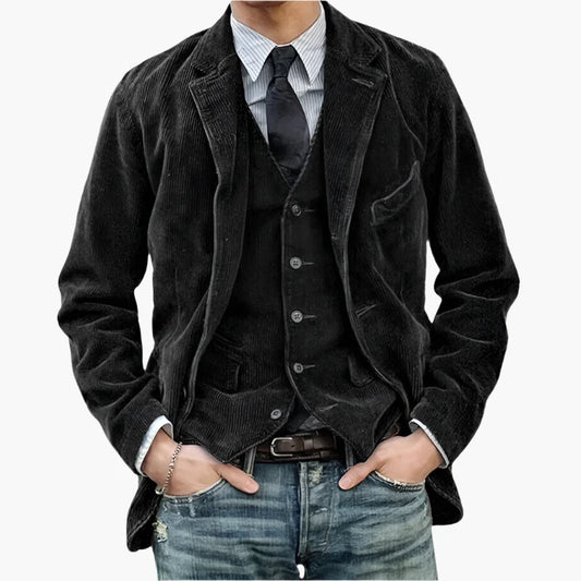 Men's Vintage Casual Blazer Three-Piece Suit for Business and Everyday Style