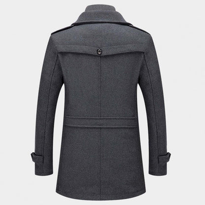 Men's Double-Layer Winter Coat – Elegant Slim Fit Overcoat for Business and Everyday Wear