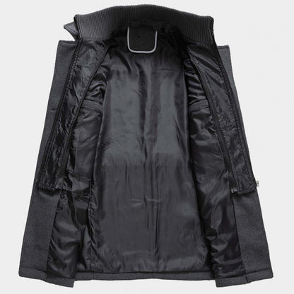 Men's Double-Layer Winter Coat – Elegant Slim Fit Overcoat for Business and Everyday Wear