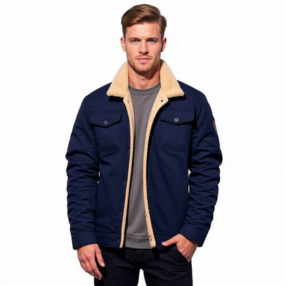 Men's Vintage Winter Bomber Jacket with Sherpa Lining – Classic Style for Cold Weather
