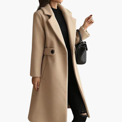 Women's Elegant Long Winter Coat with Belt – Classic Office & Casual Style Outerwear