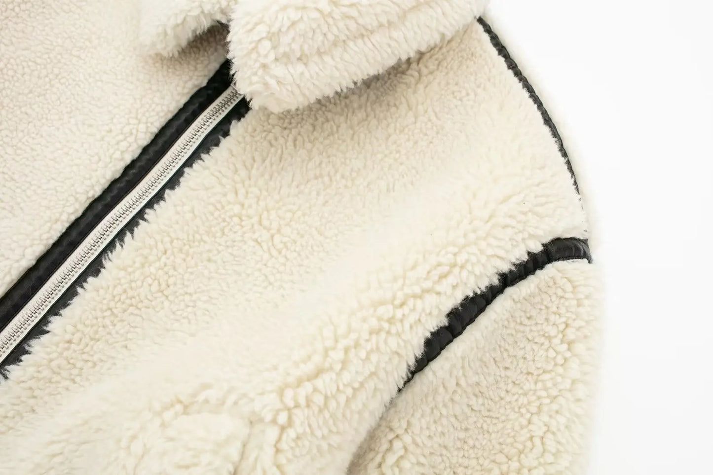 Women's Winter Biker Style Plush Jacket – Trendy Warm Casual Outerwear