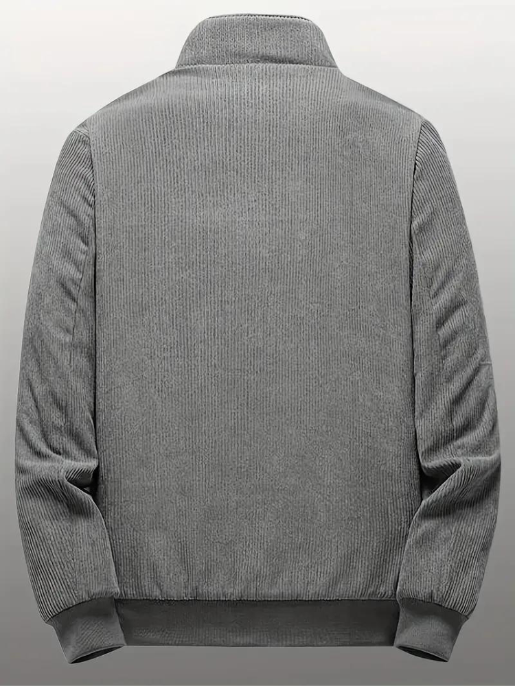 Men's Classic Stand Collar Corduroy Winter Jacket with Warm Lining - Urban Casual Style