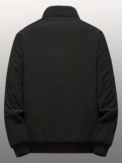 Men's Classic Stand Collar Corduroy Winter Jacket with Warm Lining - Urban Casual Style