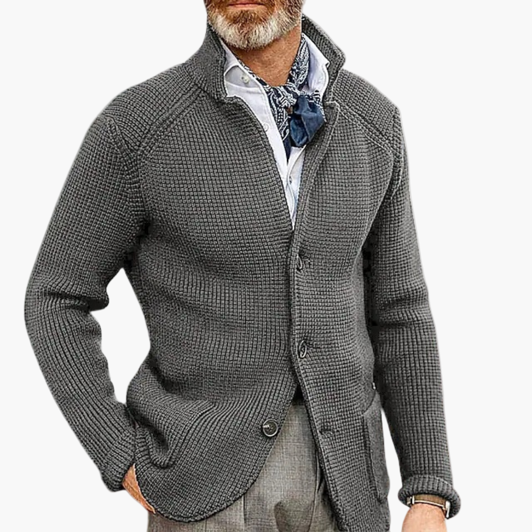 Men's Classic Button-Up Knit Cardigan – Timeless Business & Casual Style