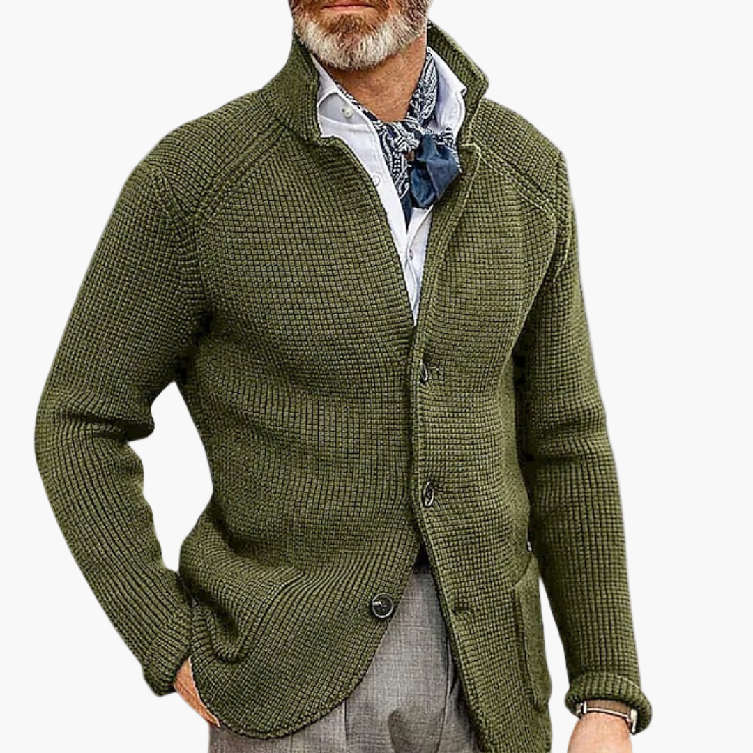 Men's Classic Button-Up Knit Cardigan – Timeless Business & Casual Style