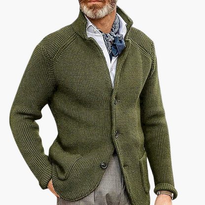 Men's Classic Button-Up Knit Cardigan – Timeless Business & Casual Style