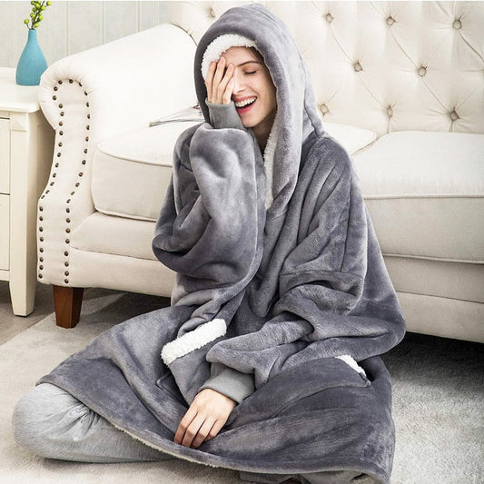 Women's Cozy Oversized Hoodie Blanket with Hood – Lounge & Relaxation Wear