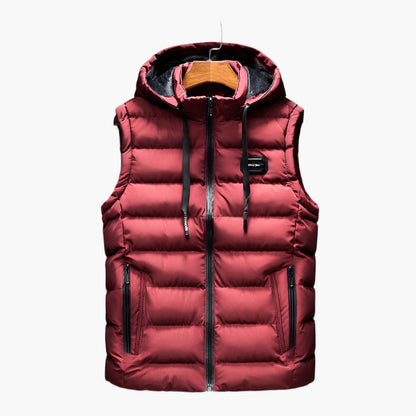 Men's Hooded Puffer Vest for Outdoor and Everyday Wear