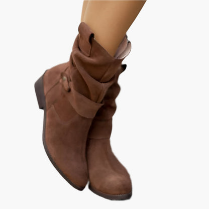 Women's Slouch Ankle Boots with Side Zipper – Vintage Style Everyday Booties