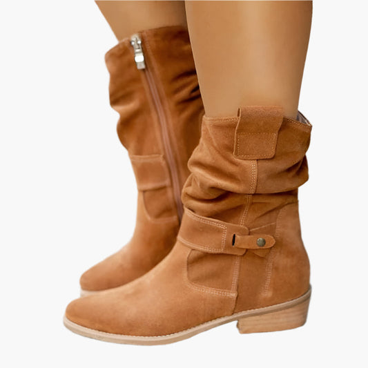 Women's Slouch Ankle Boots with Side Zipper – Vintage Style Everyday Booties