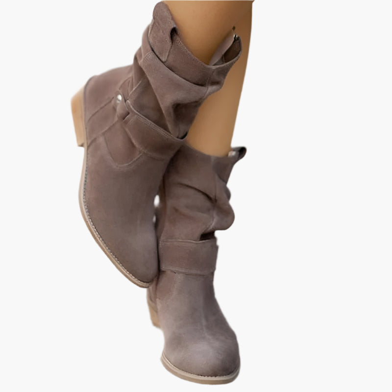 Women's Slouch Ankle Boots with Side Zipper – Vintage Style Everyday Booties