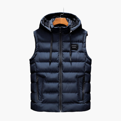 Men's Hooded Puffer Vest for Outdoor and Everyday Wear