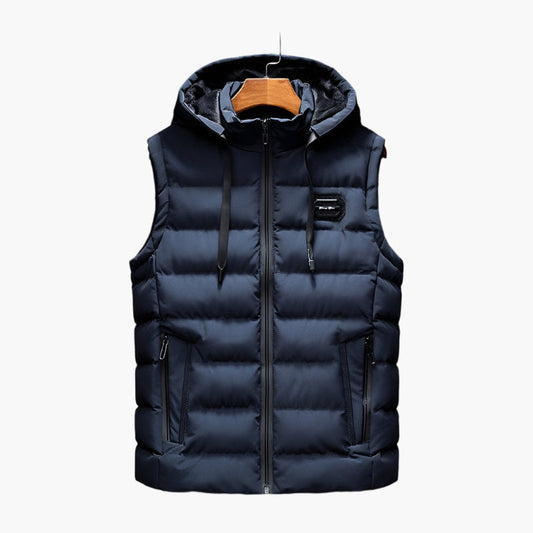 Men's Hooded Puffer Vest for Outdoor and Everyday Wear