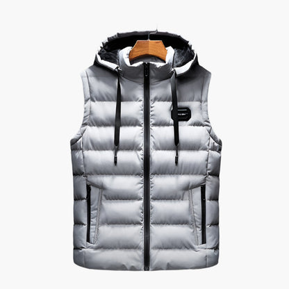 Men's Hooded Puffer Vest for Outdoor and Everyday Wear