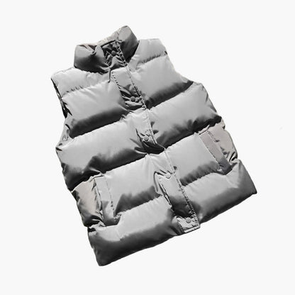 Women's Puffer Vest Casual Outdoor Quilted Gilet with High Collar