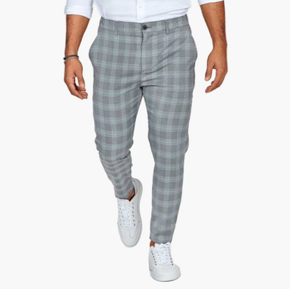 Men's Slim Fit Plaid Chino Pants – Modern Business Casual Style