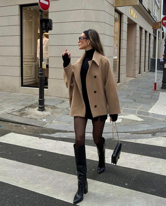 Women's Oversized Boxy Fit Coat – Modern Urban Style for Autumn and Winter