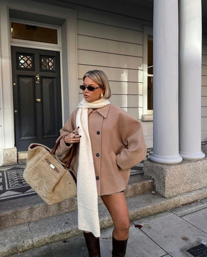Women's Oversized Boxy Fit Coat – Modern Urban Style for Autumn and Winter