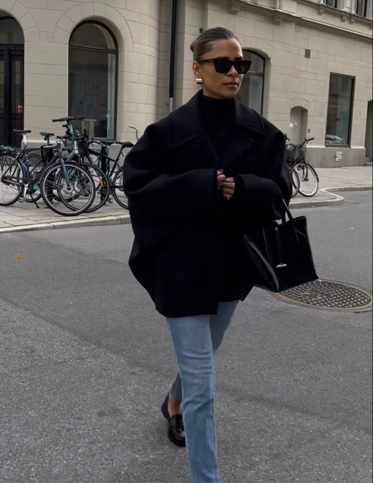 Women's Oversized Boxy Fit Coat – Modern Urban Style for Autumn and Winter