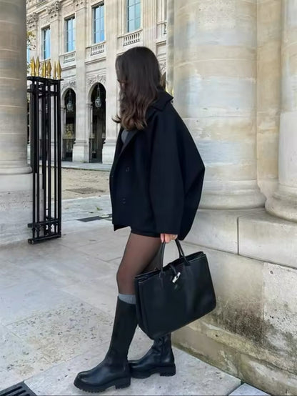 Women's Oversized Boxy Fit Coat – Modern Urban Style for Autumn and Winter